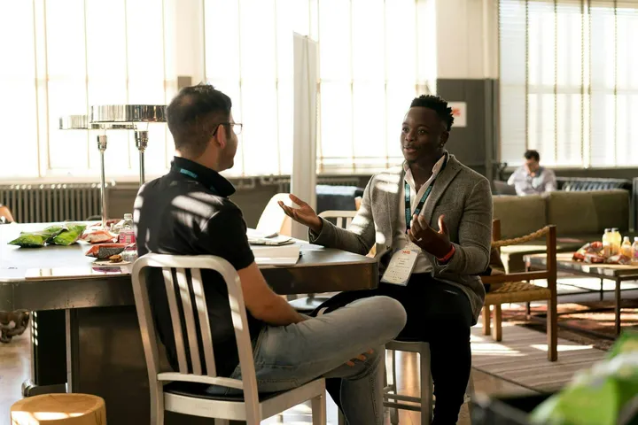 Team working together around a table